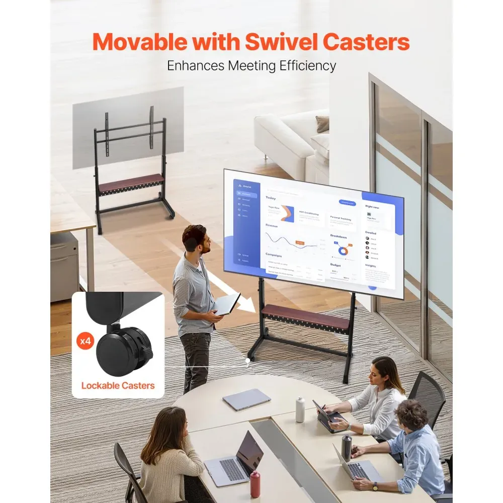 VEVOR Rolling TV Stand Review: The $156 alternative to mounting your 98-Inch TV