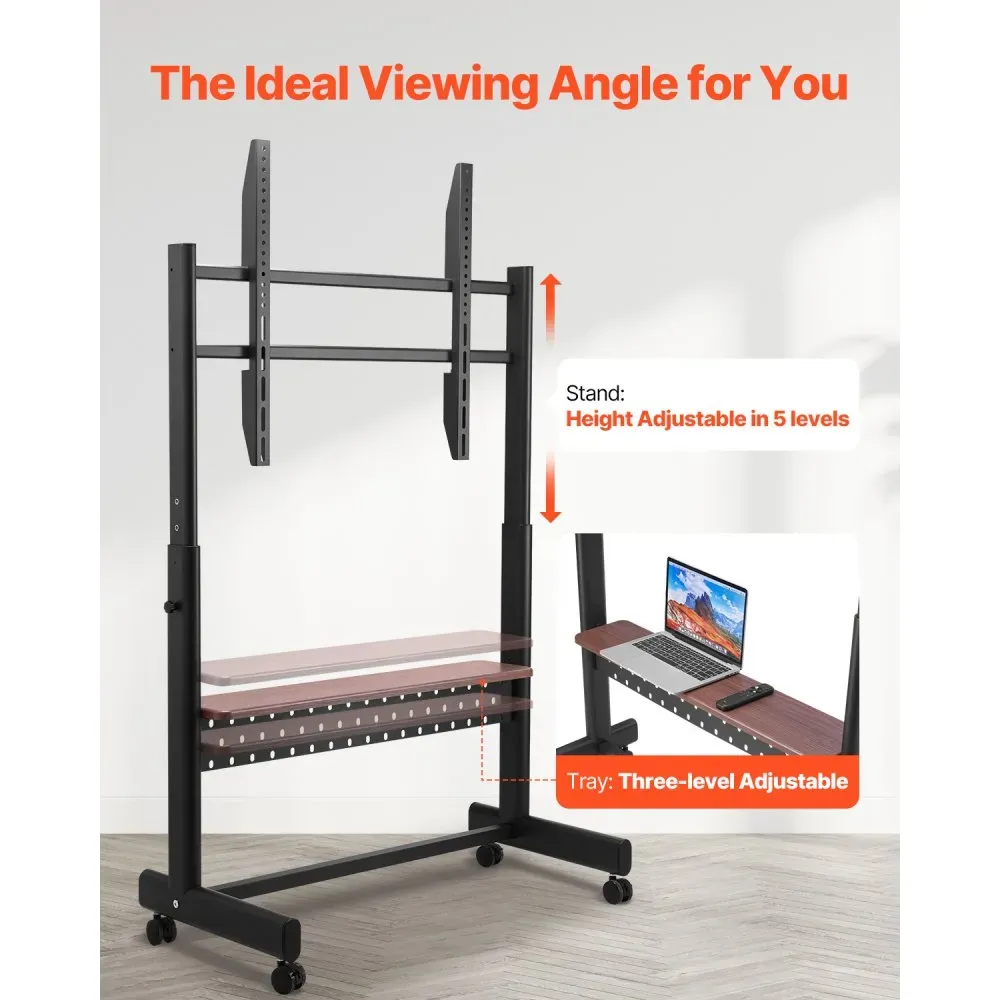 VEVOR Rolling TV Stand Review: The $156 alternative to mounting your 98-Inch TV